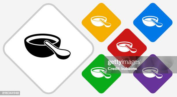 stockillustraties, clipart, cartoons en iconen met miso soep kleur diamond vector icon - vleesvervanger