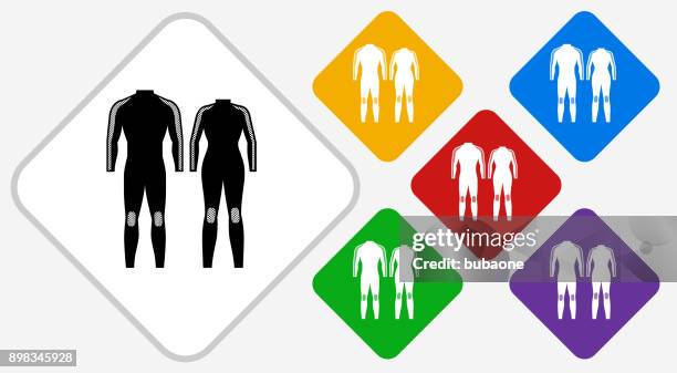 wetsuits color diamond vector icon - wetsuit stock illustrations