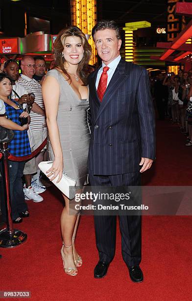 Tanya Callau and Alan Thicke arrive at the premiere of "The Goods" at Planet Hollywood Resort and Casino on August 12, 2009 in Las Vegas, Nevada.