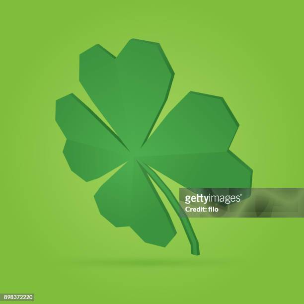ポリゴン シャムロック - 4 leaf clover点のイラスト素材／クリップアート素材／マンガ素材／アイコン素材
