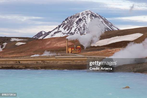 Bjarnarflag Geothermal power station / Bjarnarflagsvirkjun, operated by Landsvirkjun near Namafjall Mountain in the geothermal area of Myvatn,...