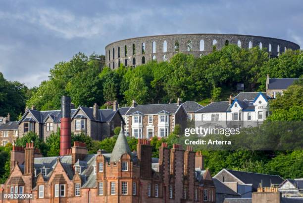 McCaig's Tower on Battery Hill overlooking the city Oban, Argyll and Bute, Scotland, UK.