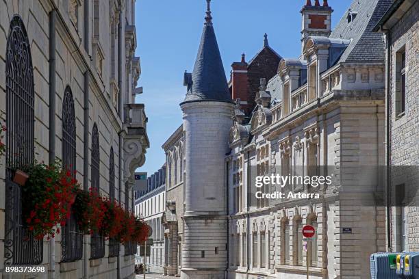 Historical buildings in the old city of Besancon, Doubs, Bourgogne-Franche-Comte, France.