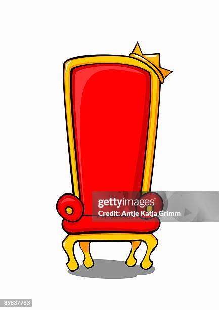 a throne with a crown - luxury stock illustrations