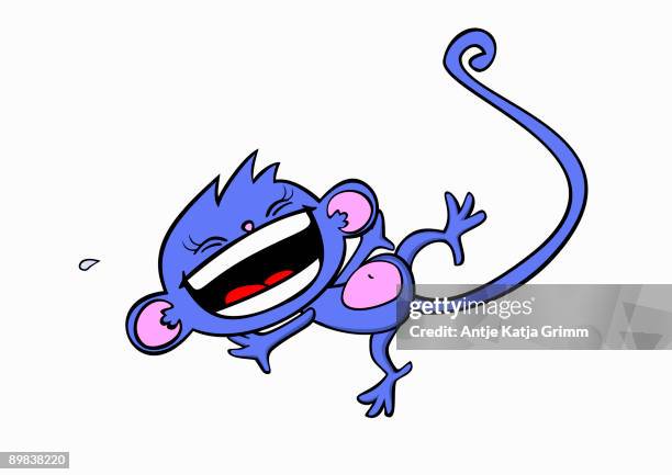 a monkey laughing - laughing monkey stock illustrations