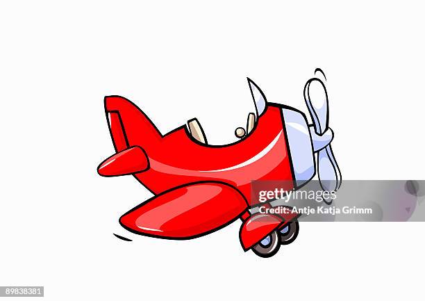 an airplane - plane side view cartoon stock illustrations
