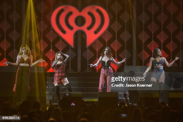 Fifth Harmony performs on stage at the IHeartRadio Jingle Ball 2017 at BB&T Center on December 17, 2017 in Sunrise, Florida.