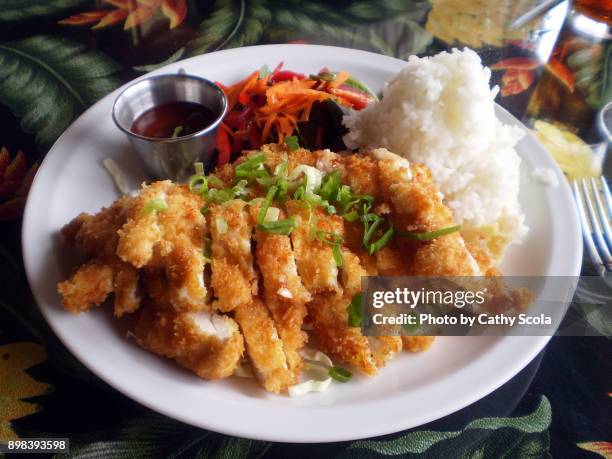 hawaiian chicken katsu - yōshoku stock pictures, royalty-free photos & images