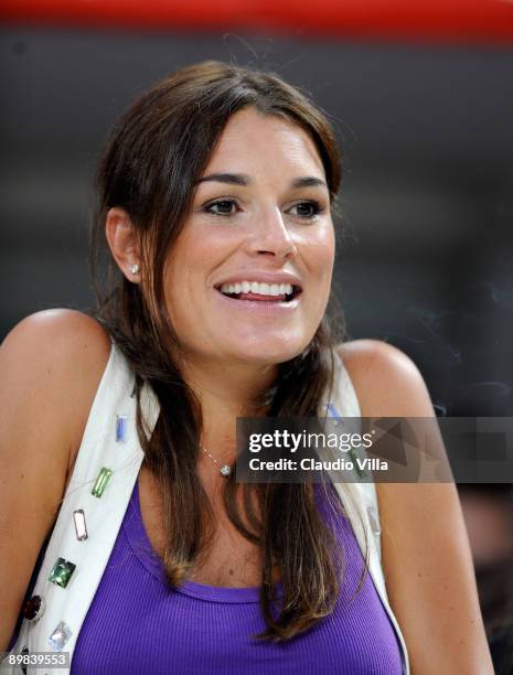 Model Alena Seredova attends the Luigi Berlusconi Trophy soccer match between AC Milan and Juventus FC at Giuseppe Meazza Stadium on August 17, 2009...