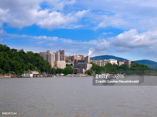 west point from the hudson river, new york - west point military academy stock pictures, royalty-free photos & images
