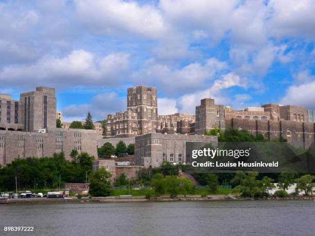 west point from the hudson river, new york - west point new york stock-fotos und bilder