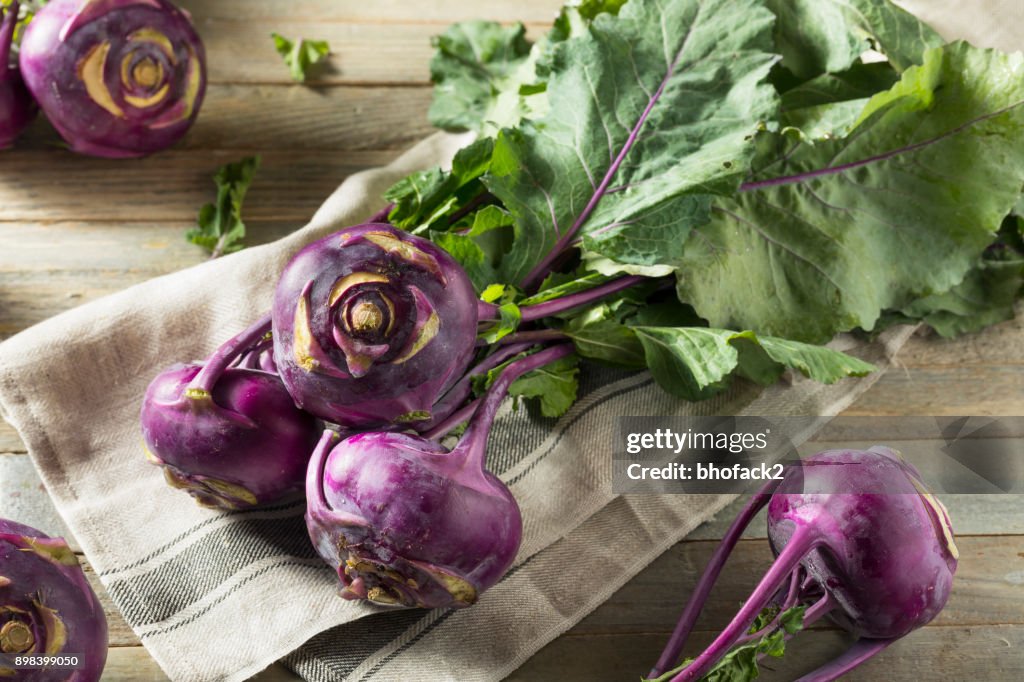 Raw Organic Purple Kohlrabi