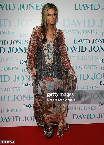 Singer Delta Goodrem arrives at the David Jones Winter 2008 Collection Launch "A Japanese Story" at the Royal Hall of Industries, Moore Park on...