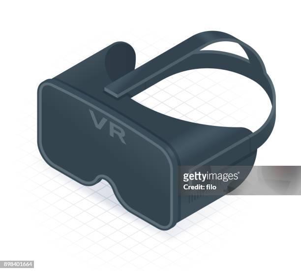virtual reality-headset - 3d brille stock-grafiken, -clipart, -cartoons und -symbole