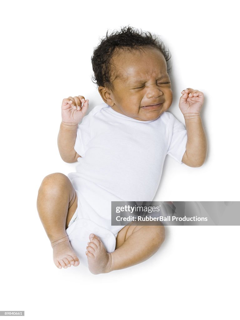 Newborn baby in white