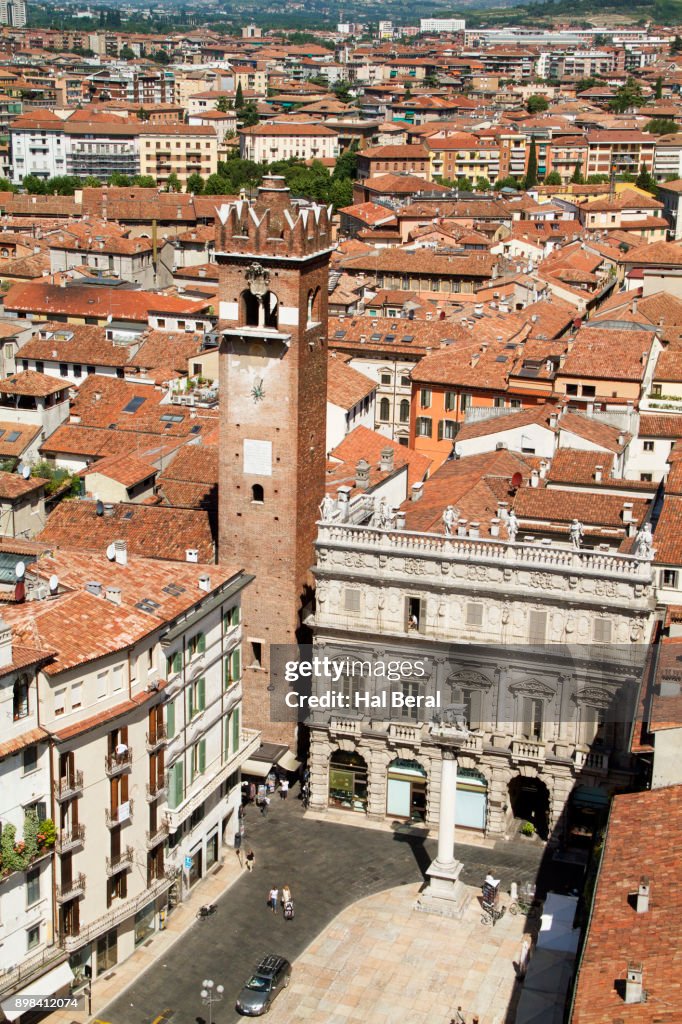 Piazza Erbe from atop the Torre dei Lamberti