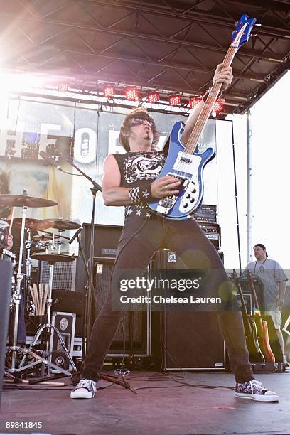 Dave Dion of Shram performs at Crue Fest 2 at the San Manuel Ampitheater on July 31, 2009 in San Bernardino, California.