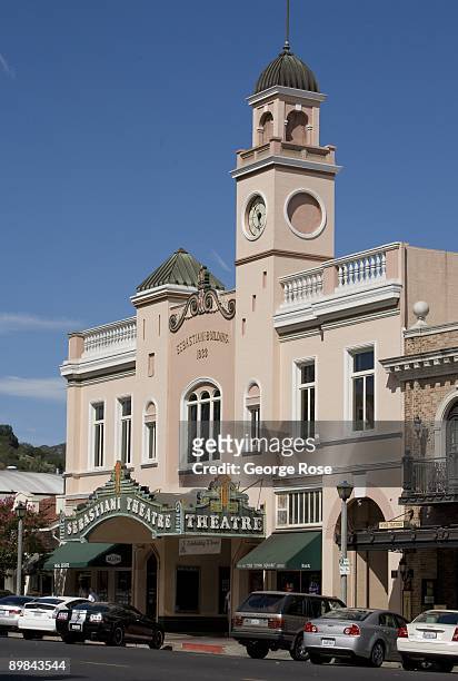 The historic Sebastiani Theatre on the downtown plaza is seen in this 2009 Sonoma, Sonoma County, California, afternoon summer photo.