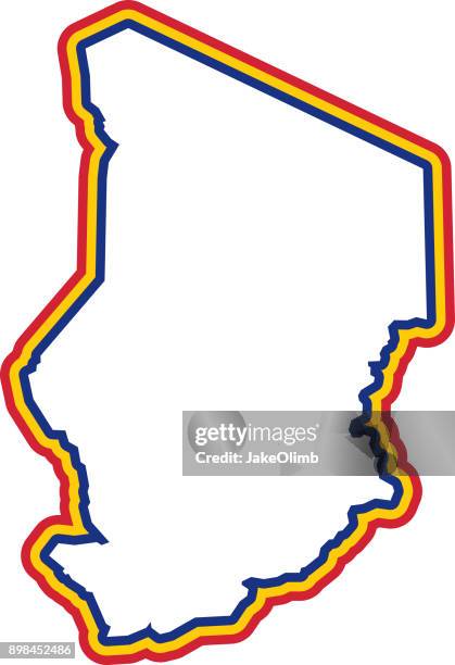 chad outline - chad flag stock illustrations