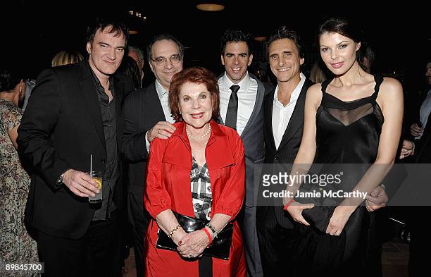 Writer/director Quentin Tarantino,Producer Bob Weinstein,Miriam Weinstein,Actor Eli Roth, Producer Lawrence Bender and Linda Taylor attend the after...