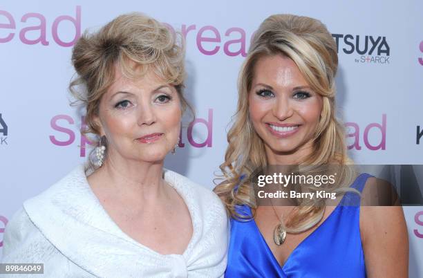 Actress Sonia Rockwell and mother Carmen McCullum arrive at the Los Angeles Premiere "Spread" held at ArcLight Hollywood on August 3, 2009 in...