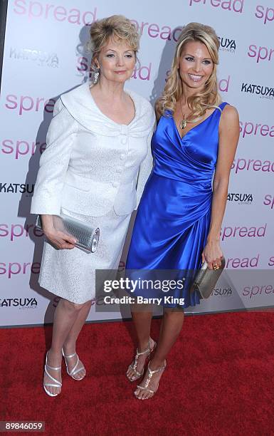 Actress Sonia Rockwell and mother Carmen McCullum arrive at the Los Angeles Premiere "Spread" held at ArcLight Hollywood on August 3, 2009 in...