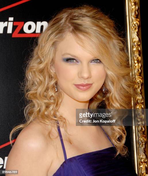 Country singer Taylor Swift arrives to the "Verizon Wireless & People Magazine's Pre-Grammy Party" at Avalon Hollywood on February 8, 2008 in...
