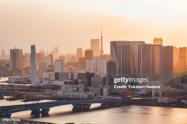 tokyo bay skyline - ariake tokyo stock pictures, royalty-free photos & images