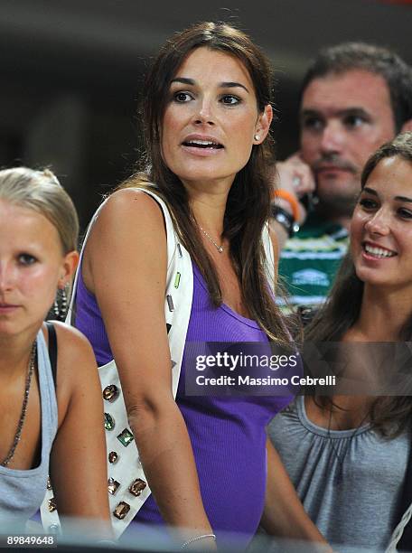 Model Alena Seredova of Chzec Repubblic attends the Luigi Berlusconi trophy played between AC Milan and Juventus FC at Giuseppe Meazza Stadium on...