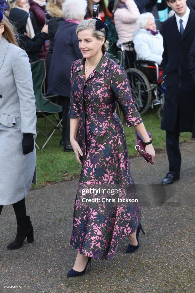 Members Of The Royal Family Attend St Mary Magdalene Church In Sandringham