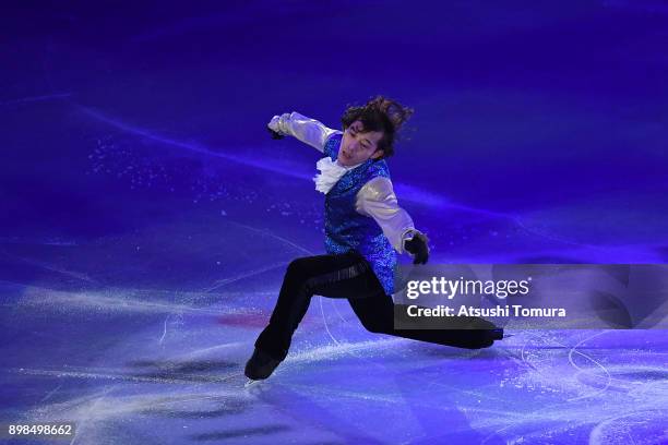 Takahito Mura of Japan performs his routine during the All Japan Medalist On Ice at the Musashino Forest Sports Plaza on December 25, 2017 in Chofu,...