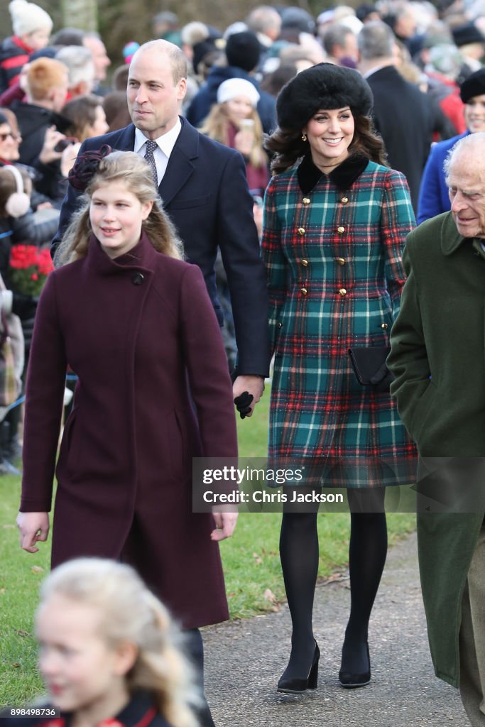 Members Of The Royal Family Attend St Mary Magdalene Church In Sandringham