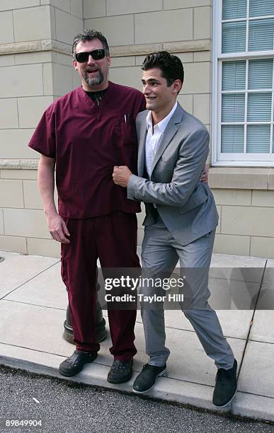 John O'Pry, Sean's father and and Sean O'Pry attend a proclamation ceremony at City Hall on August 17, 2009 in Kennesaw, Georgia.