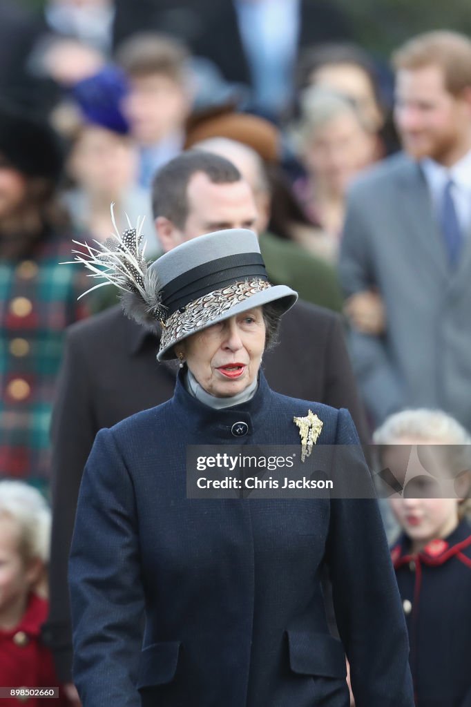 Members Of The Royal Family Attend St Mary Magdalene Church In Sandringham