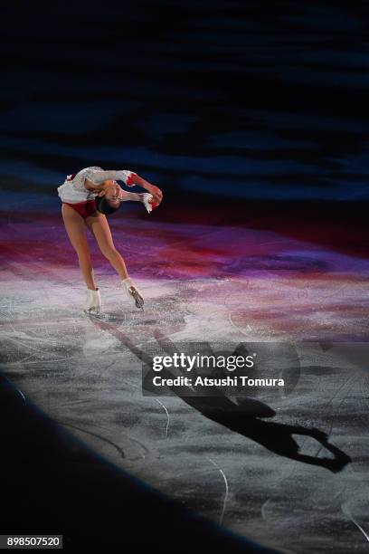 Satoko Miyahara of Japan performs her routine during the All Japan Medalist On Ice at the Musashino Forest Sports Plaza on December 25, 2017 in...