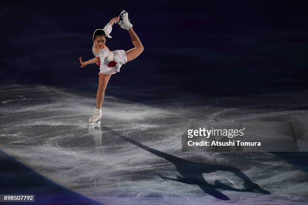 Satoko Miyahara of Japan performs her routine during the All Japan Medalist On Ice at the Musashino Forest Sports Plaza on December 25, 2017 in...