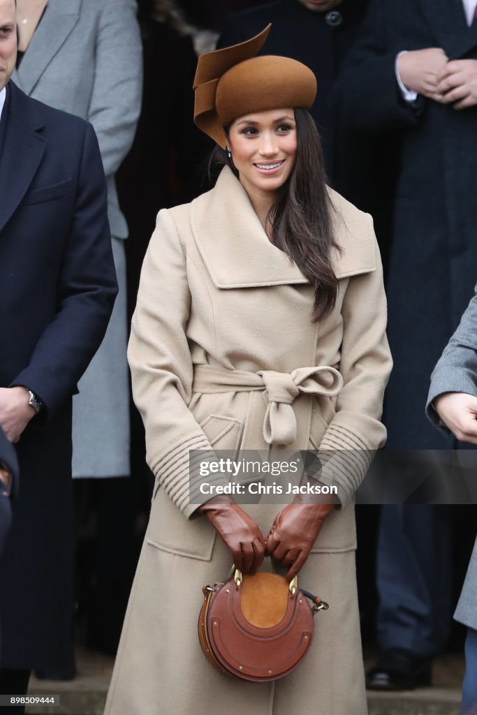 Members Of The Royal Family Attend St Mary Magdalene Church In Sandringham