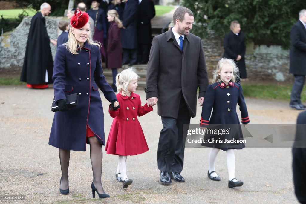 Members Of The Royal Family Attend St Mary Magdalene Church In Sandringham