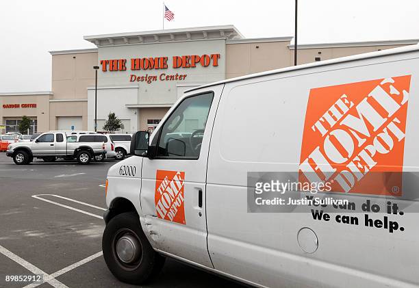 Home Depot rental van is parked in front of a Home Depot store August 18, 2009 in Daly City, California. Home Depot Inc. Reported a dip in...
