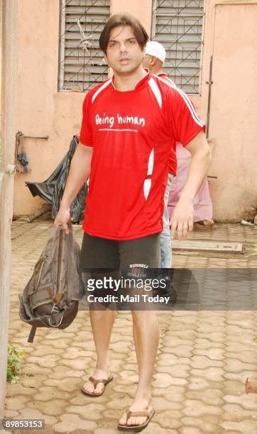 Bollywood actor Sohail Khan at a celebrity soccer match to celebrate India's Independence Day in Mumbai on Saturday, August 15, 2009.