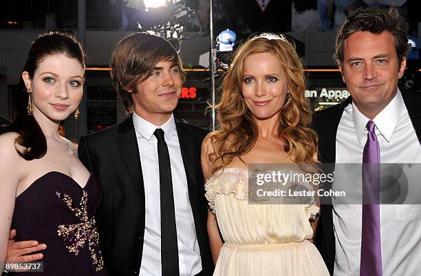 Actors Michelle Trachtenberg, Zac Efron, Leslie Mann and Matthew Perry arrive at the premiere of Warner Bros. "17 Again" held at Grauman's Chinese...