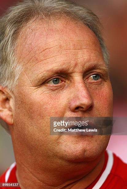 Kevin Blackwell, manager of Sheffield United looks on during the Coca-Cola Championship match between Sheffield United and Leicester City at Bramall...