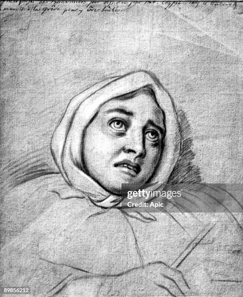 Marie Madeleine d'Aubray Marquise de Brinvilliers from the ordeal in the dumper criminals drawn to the passage by Antoine Coypel after the original...