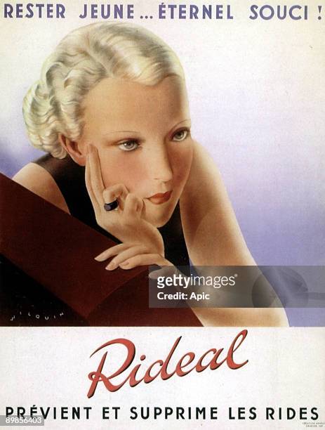 Advert for anti wrinkle cream Rideal , 1936
