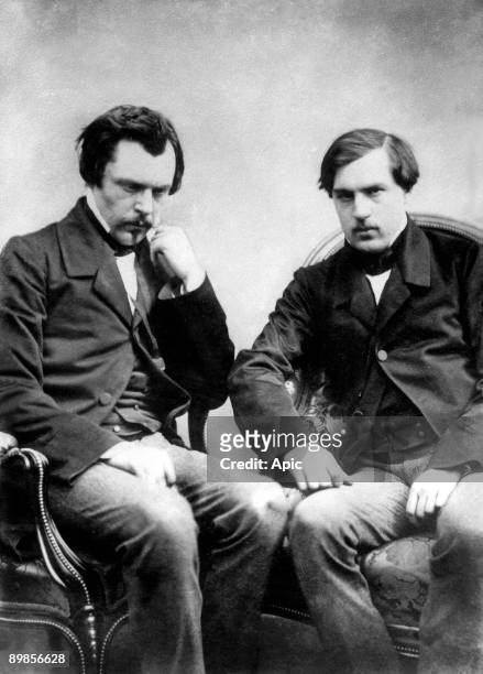French writers brothers Edmond and Jules de Goncourt c. 1855 picture by Nadar