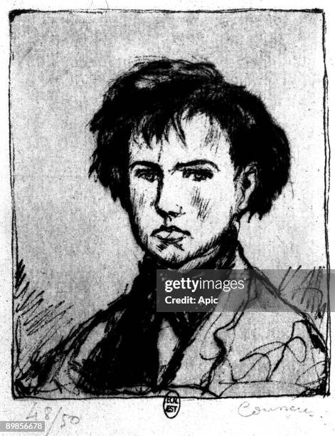 French poet Arthur Rimbaud drawing