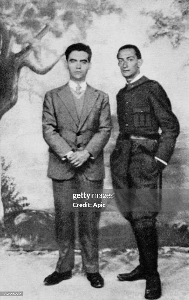 Writer Federico Garcia Lorca (1898-1936) and painter Salvador Dali (1904-1989) in Figueras (Spain) 1925