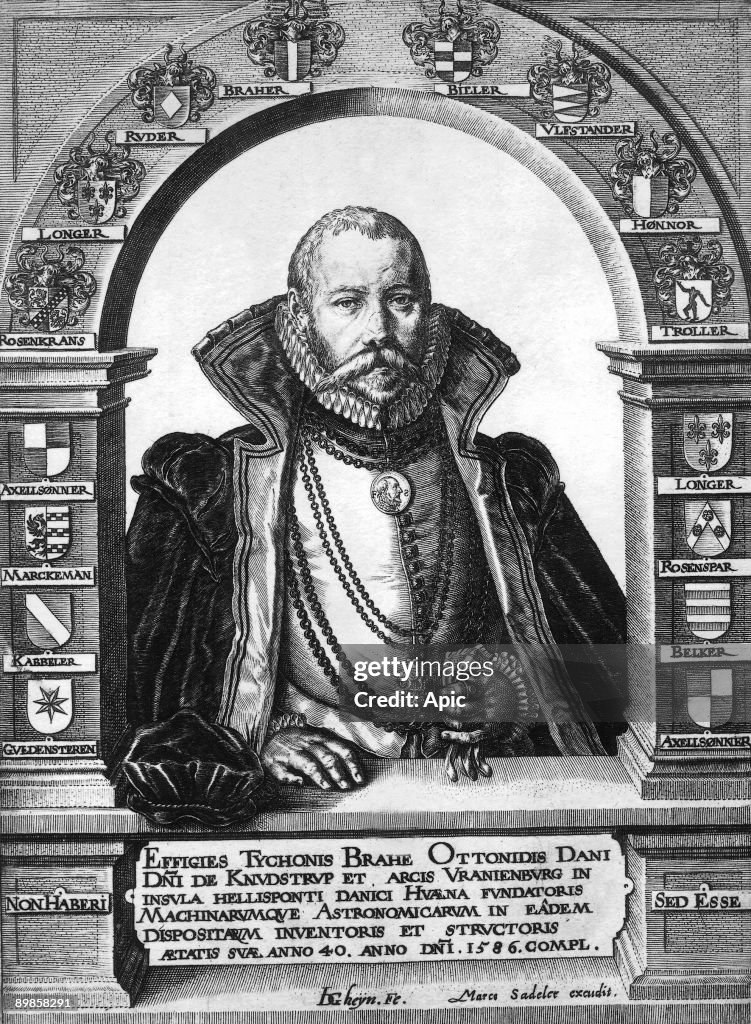 Tycho Brahe (1546-1601) danish astronomer, engraving