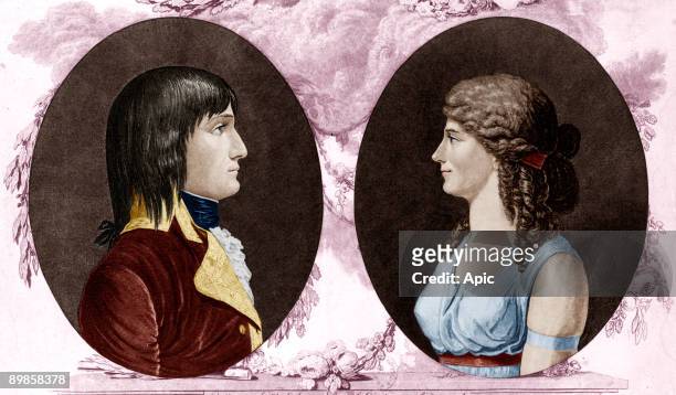 Napoleon 1er empereur en 1804-1814 et sa premiere femme Josephine de Beauharnais imperatrice - Napoleon 1st french emperor and his first wife...