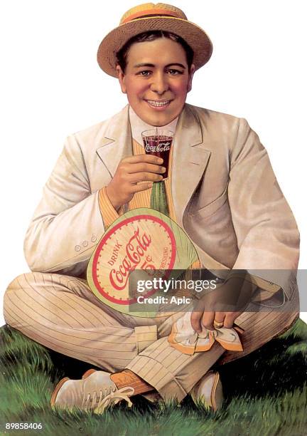 One of the very first advert for Coca Cola drink, called " Man on grass ", dated 1910